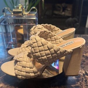 Steve Madden Women's Twisted Heeled Mules with Chunky Block Heel - Size 9M